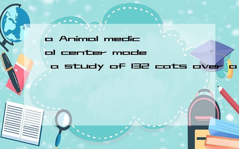 a Animal medical center made a study of 132 cats over a peri