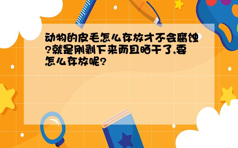 动物的皮毛怎么存放才不会腐蚀?就是刚剥下来而且晒干了,要怎么存放呢?