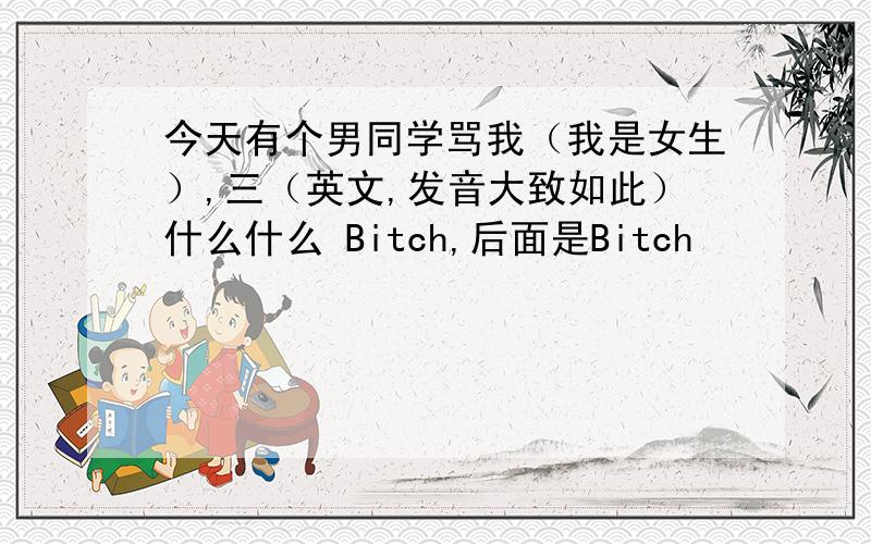 今天有个男同学骂我（我是女生）,三（英文,发音大致如此）什么什么 Bitch,后面是Bitch