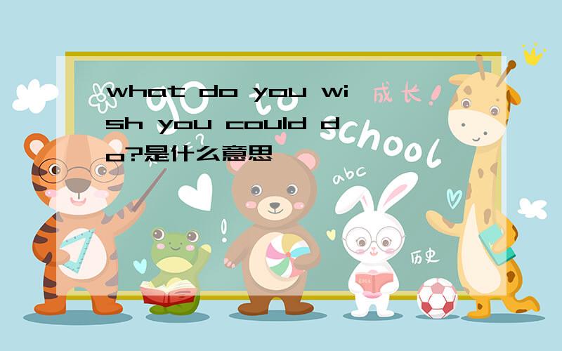 what do you wish you could do?是什么意思