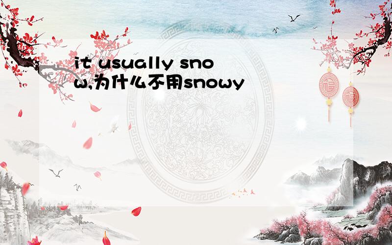 it usually snow,为什么不用snowy