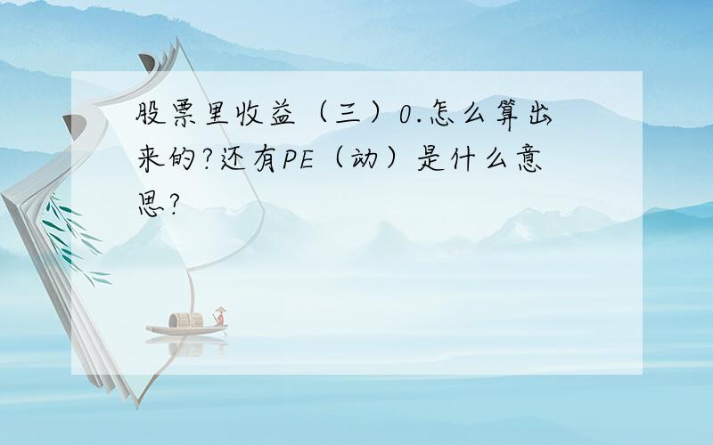 股票里收益（三）0.怎么算出来的?还有PE（动）是什么意思?