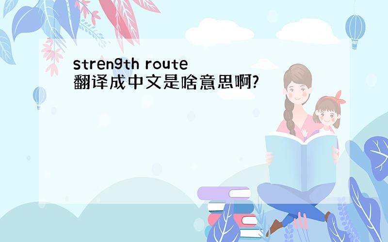 strength route翻译成中文是啥意思啊?