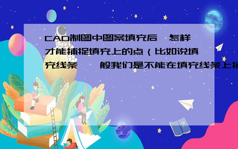 CAD制图中图案填充后,怎样才能捕捉填充上的点（比如说填充线条,一般我们是不能在填充线条上捕捉点的）