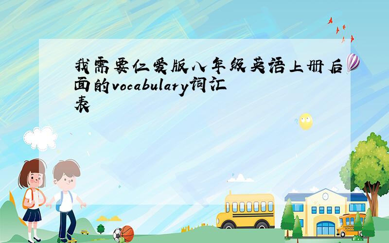 我需要仁爱版八年级英语上册后面的vocabulary词汇表