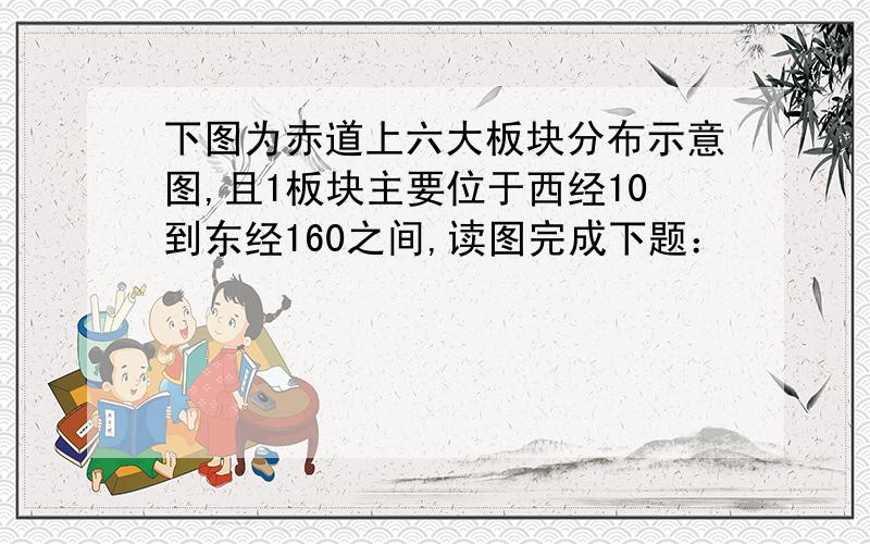 下图为赤道上六大板块分布示意图,且1板块主要位于西经10到东经160之间,读图完成下题：