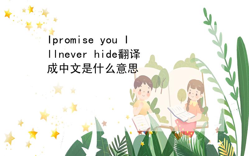 Ipromise you Illnever hide翻译成中文是什么意思