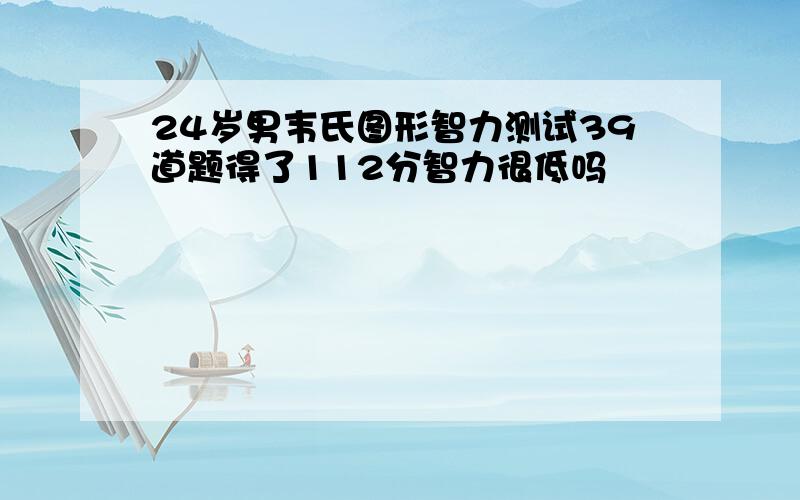 24岁男韦氏图形智力测试39道题得了112分智力很低吗