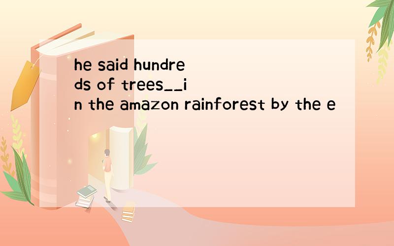 he said hundreds of trees__in the amazon rainforest by the e