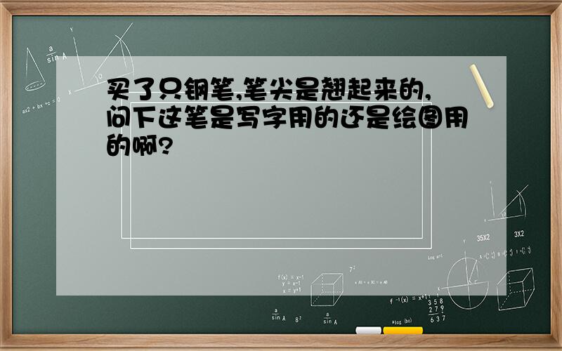 买了只钢笔,笔尖是翘起来的,问下这笔是写字用的还是绘图用的啊?