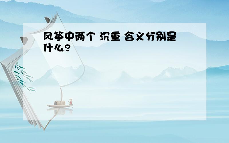 风筝中两个 沉重 含义分别是什么?