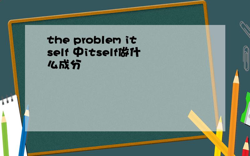 the problem itself 中itself做什么成分