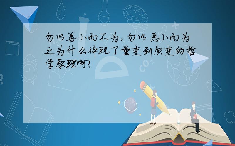 勿以善小而不为,勿以恶小而为之为什么体现了量变到质变的哲学原理啊?