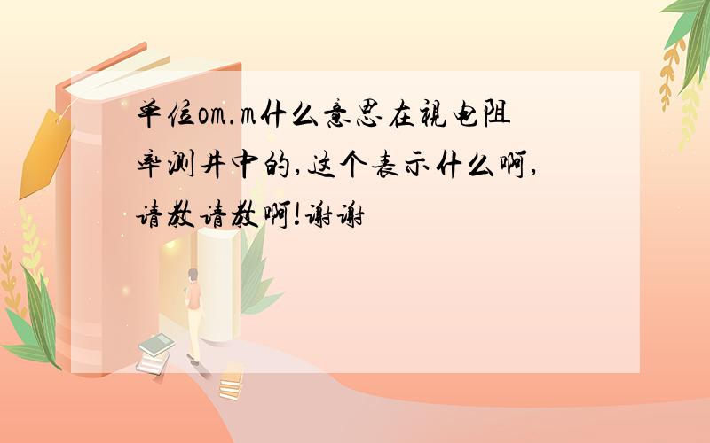 单位om.m什么意思在视电阻率测井中的,这个表示什么啊,请教请教啊!谢谢