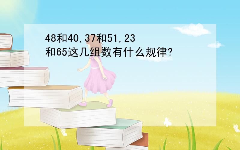 48和40,37和51,23和65这几组数有什么规律?