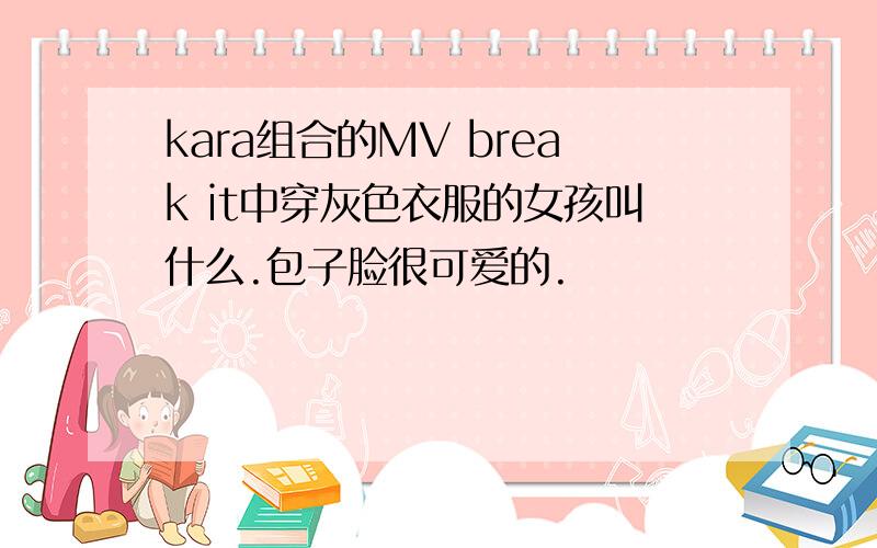 kara组合的MV break it中穿灰色衣服的女孩叫什么.包子脸很可爱的.