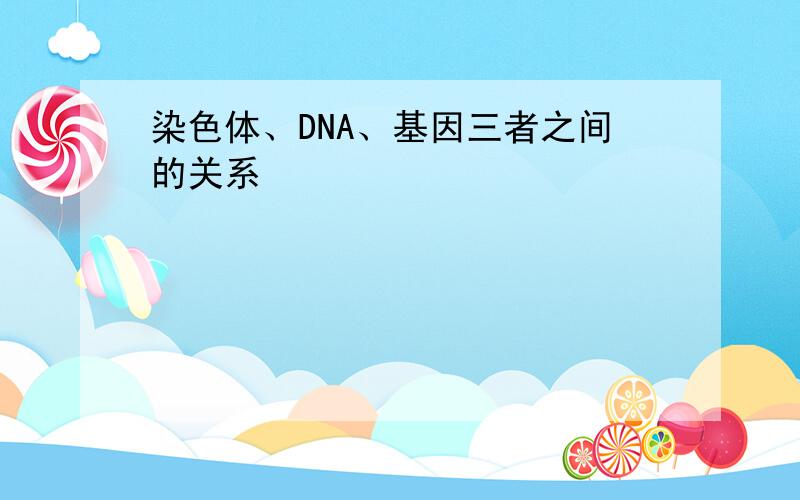 染色体、DNA、基因三者之间的关系