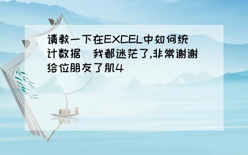 请教一下在EXCEL中如何统计数据　我都迷茫了,非常谢谢给位朋友了肌4