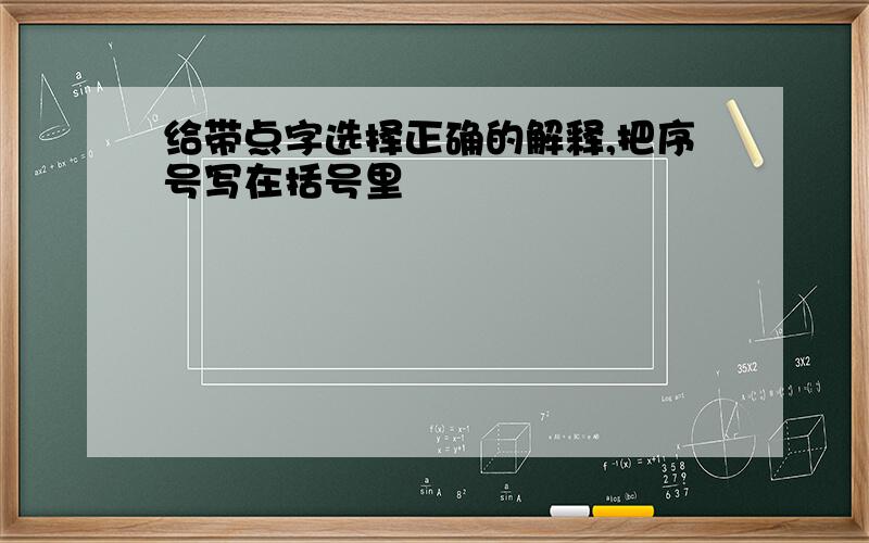 给带点字选择正确的解释,把序号写在括号里