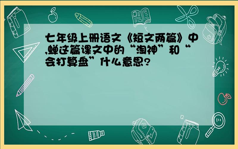 七年级上册语文《短文两篇》中,蝉这篇课文中的“淘神”和“会打算盘”什么意思?