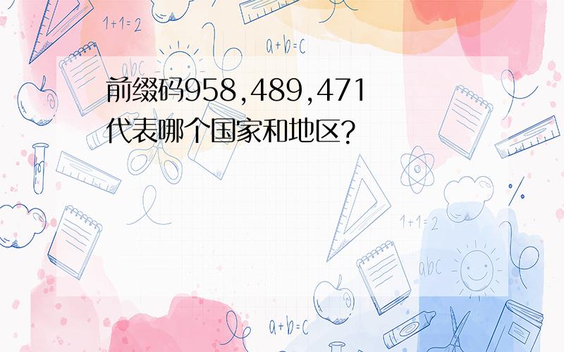 前缀码958,489,471代表哪个国家和地区?