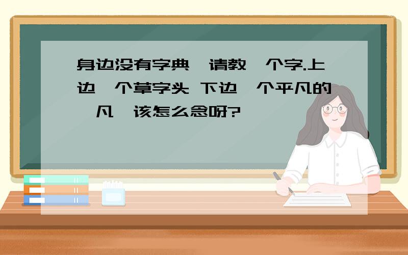 身边没有字典,请教一个字.上边一个草字头 下边一个平凡的