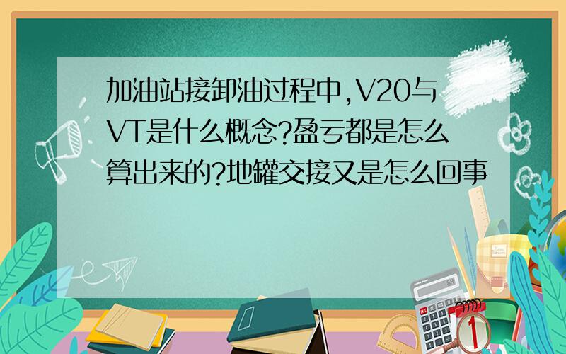 加油站接卸油过程中,V20与VT是什么概念?盈亏都是怎么算出来的?地罐交接又是怎么回事