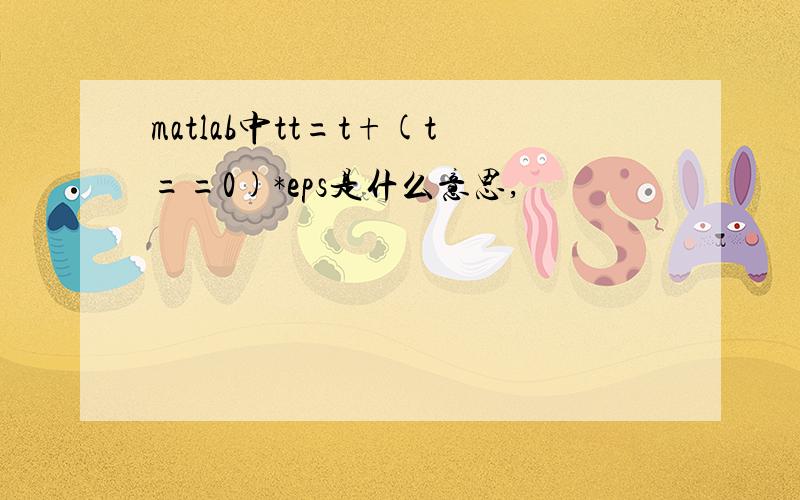 matlab中tt=t+(t==0)*eps是什么意思,