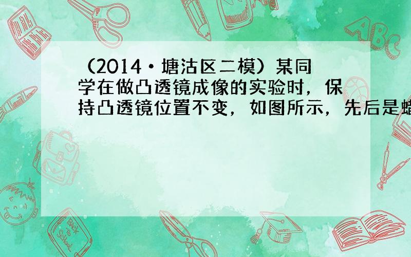 （2014•塘沽区二模）某同学在做凸透镜成像的实验时，保持凸透镜位置不变，如图所示，先后是蜡烛位于a、b、c、d四点，并