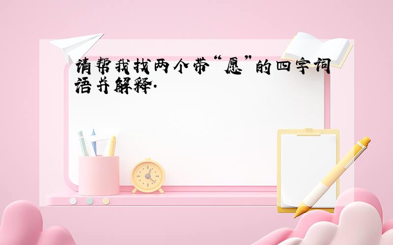 请帮我找两个带“愿”的四字词语并解释.