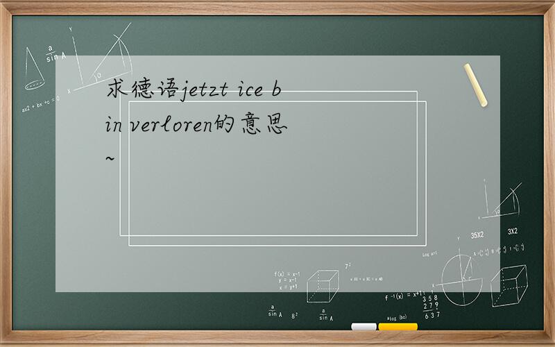 求德语jetzt ice bin verloren的意思~