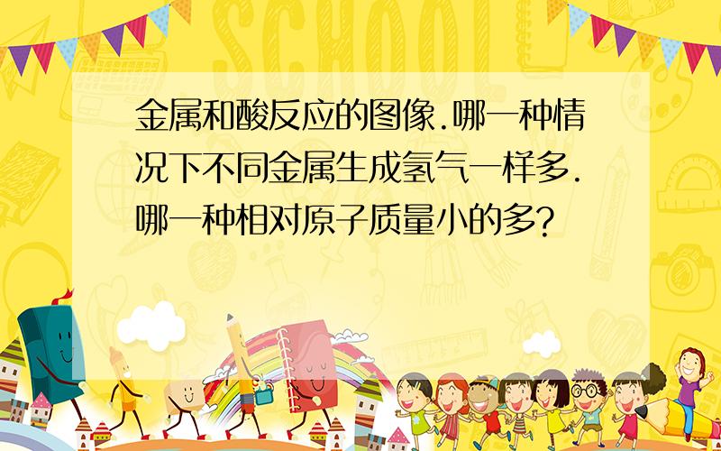 金属和酸反应的图像.哪一种情况下不同金属生成氢气一样多.哪一种相对原子质量小的多?