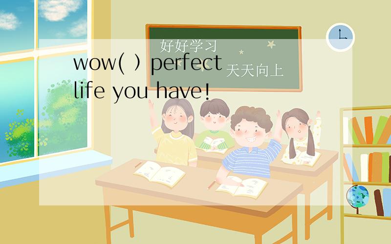 wow( ）perfect life you have!