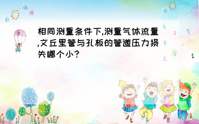 相同测量条件下,测量气体流量,文丘里管与孔板的管道压力损失哪个小?