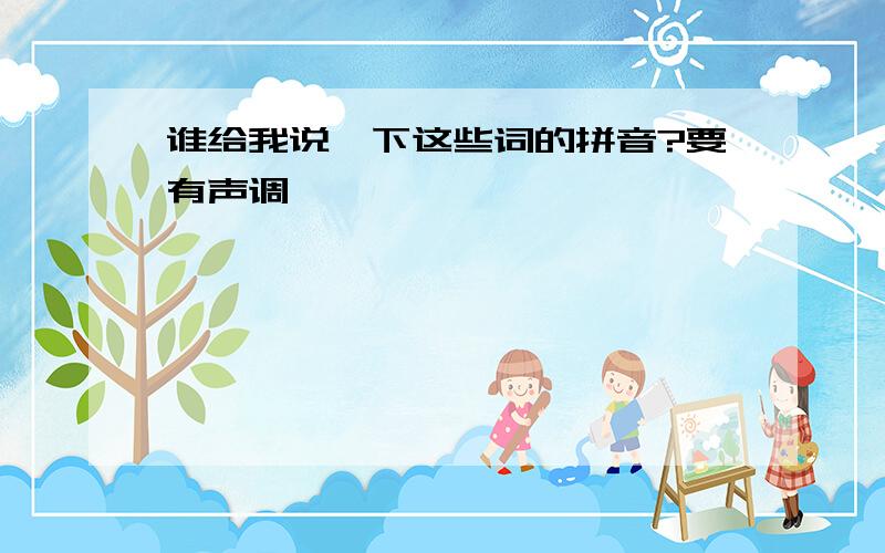 谁给我说一下这些词的拼音?要有声调