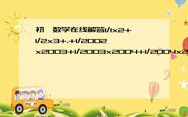 初一数学在线解答1/1x2+1/2x3+.+1/2002x2003+1/2003x2004+1/2004x2005