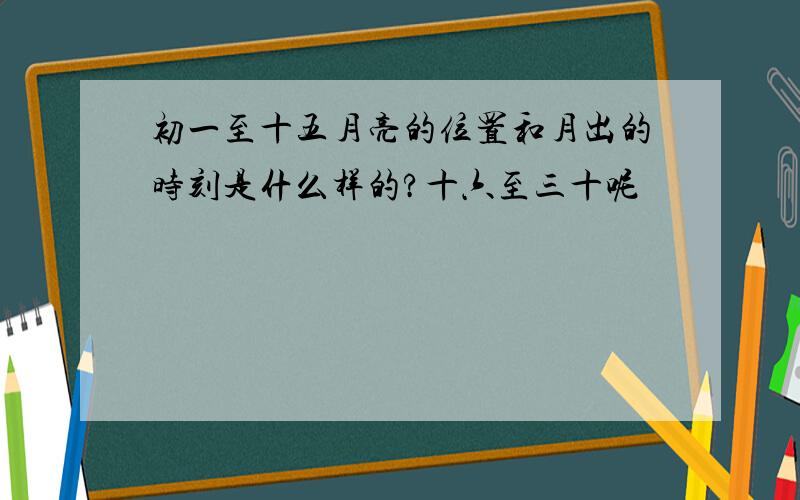 初一至十五月亮的位置和月出的时刻是什么样的?十六至三十呢