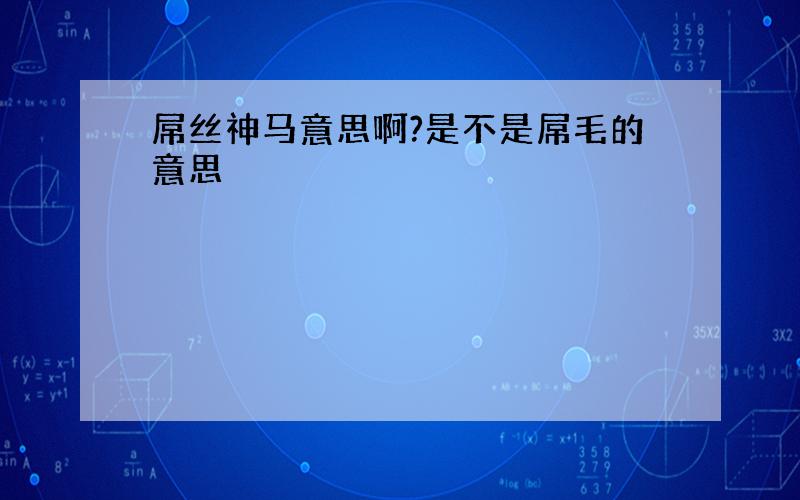 屌丝神马意思啊?是不是屌毛的意思