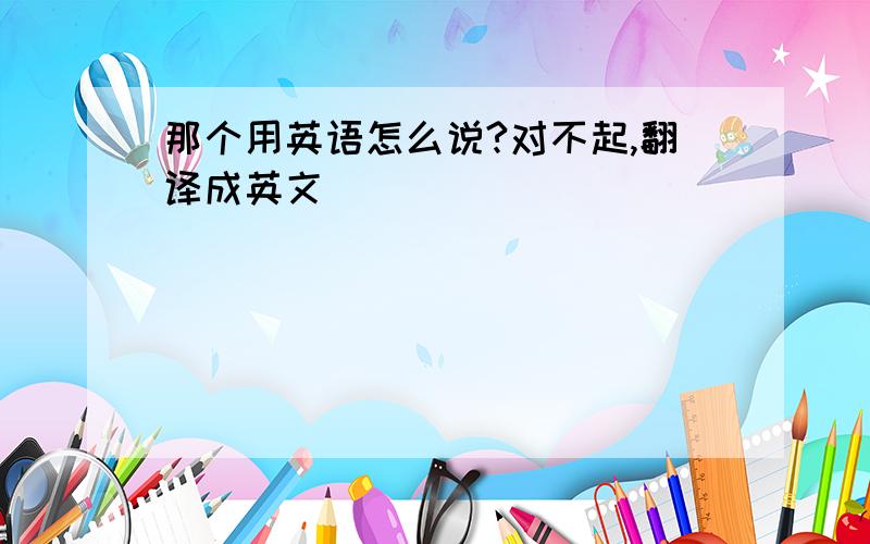 那个用英语怎么说?对不起,翻译成英文