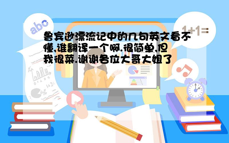 鲁宾逊漂流记中的几句英文看不懂,谁翻译一个啊.很简单,但我很菜.谢谢各位大哥大姐了