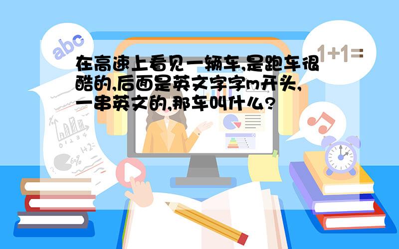 在高速上看见一辆车,是跑车很酷的,后面是英文字字m开头,一串英文的,那车叫什么?