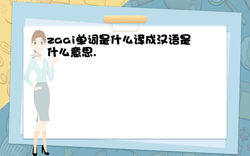 zaai单词是什么译成汉语是什么意思.