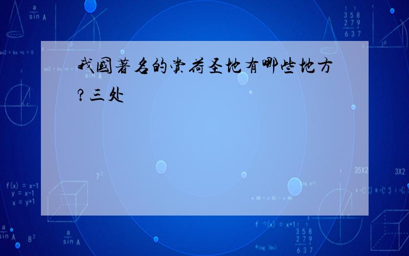 我国著名的赏荷圣地有哪些地方?三处