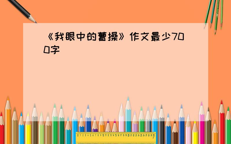 《我眼中的曹操》作文最少700字