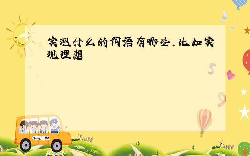 实现什么的词语有哪些,比如实现理想