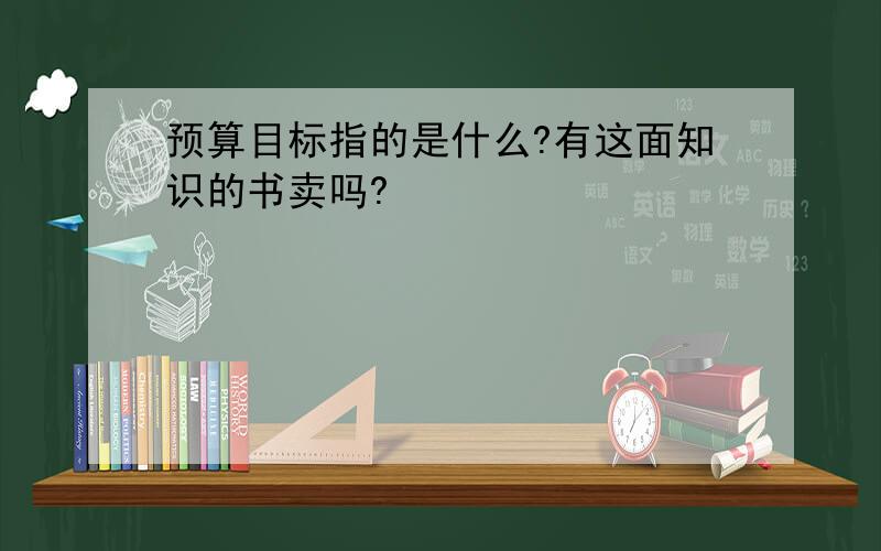 预算目标指的是什么?有这面知识的书卖吗?