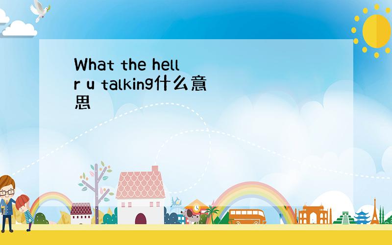 What the hell r u talking什么意思