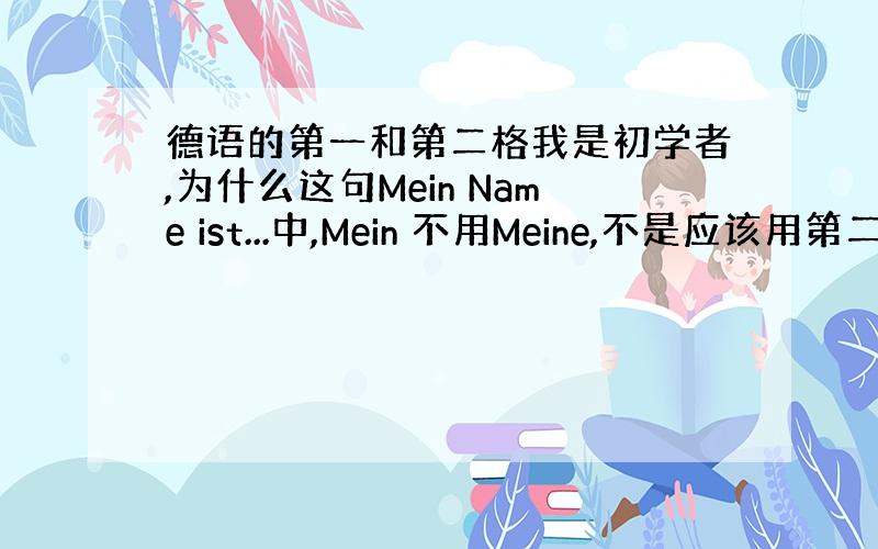 德语的第一和第二格我是初学者,为什么这句Mein Name ist...中,Mein 不用Meine,不是应该用第二格（