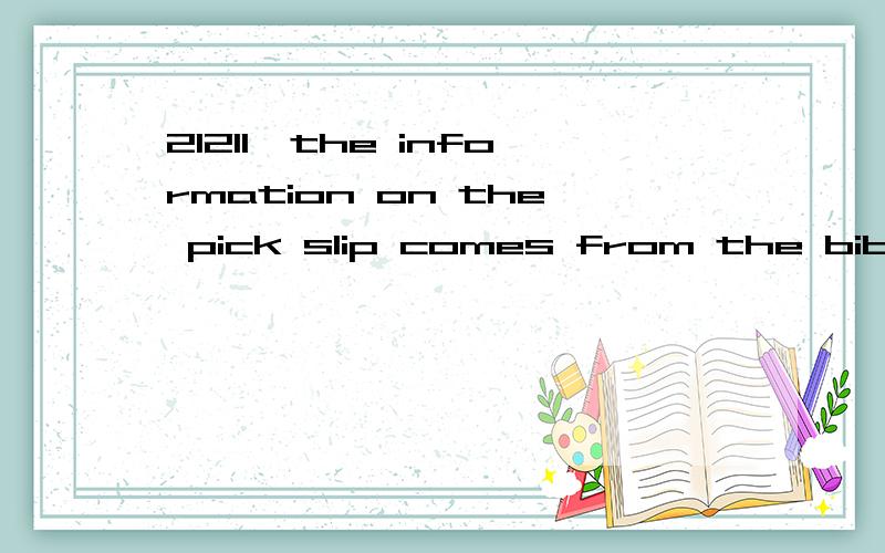 21211—the information on the pick slip comes from the biblio