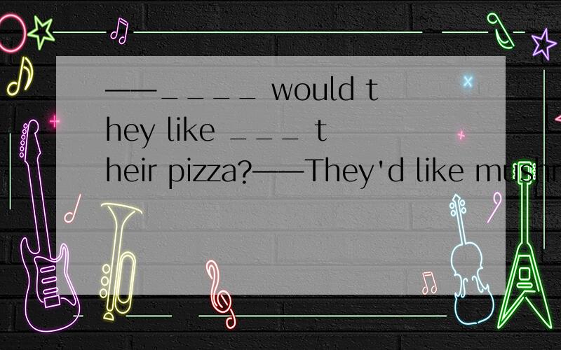 ——____ would they like ___ their pizza?——They'd like mushroo